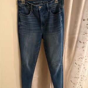 American Eagle Outfitters Women's Dark Blue Skinny Jeans